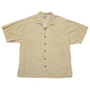 Tommy‎ Bahama Silk Geometric Hawaiian Button Up Shirt Mens XL